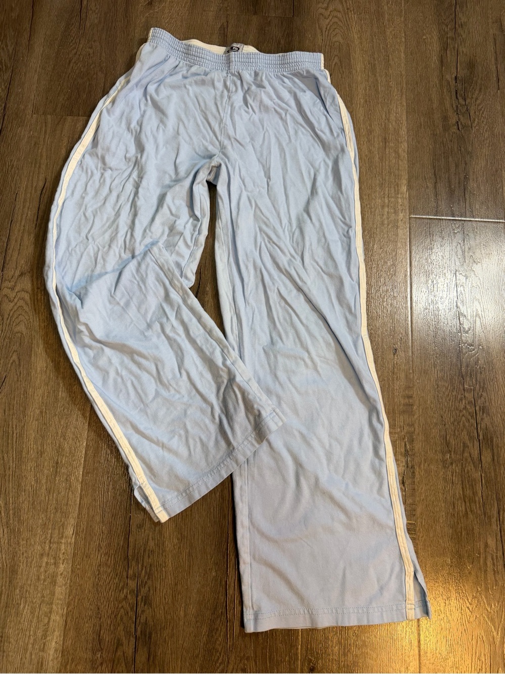 Athletic Works Light Blue Lounge Pants with Cream Side Stripe